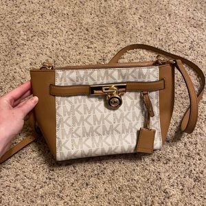 Michael Kors Crossbody White and Brown Purse